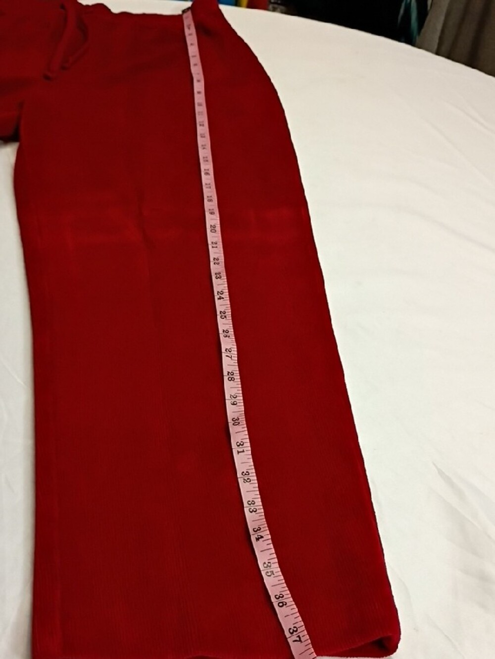 Vintage Mountain Lake Red Velour Hoodie & Drawstring Joggers Set Size M - Picture 8 of 8